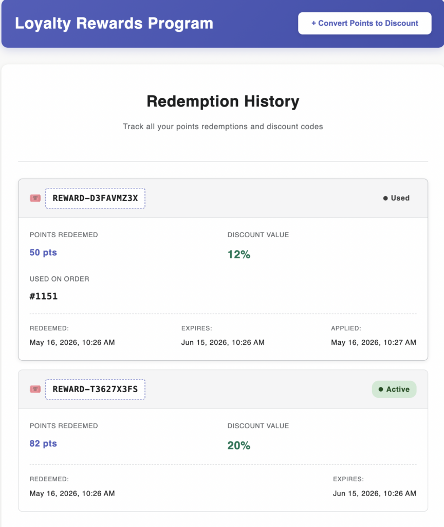 Loyalty Rewards Program Shopify Appointment Booking