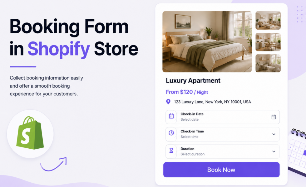 Shopify booking form