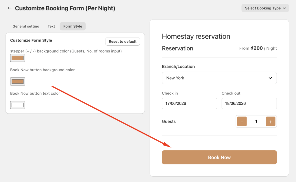 Shopify booking form